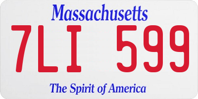 MA license plate 7LI599