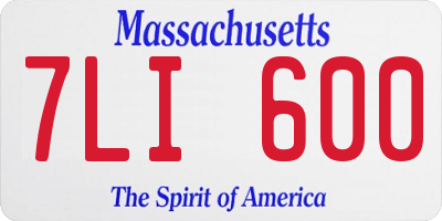 MA license plate 7LI600