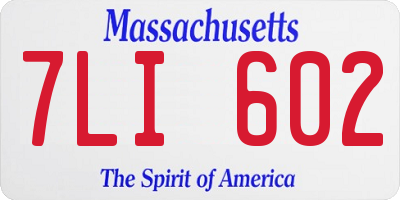 MA license plate 7LI602