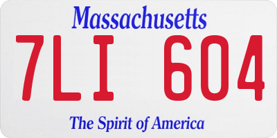 MA license plate 7LI604