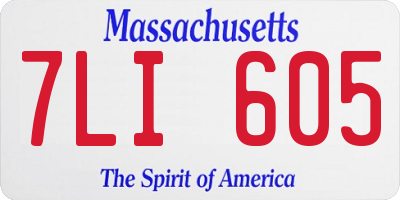 MA license plate 7LI605