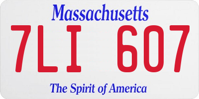 MA license plate 7LI607