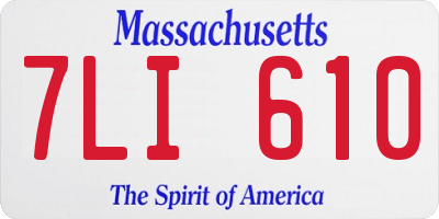 MA license plate 7LI610