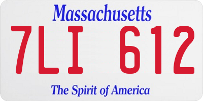 MA license plate 7LI612
