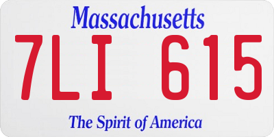 MA license plate 7LI615