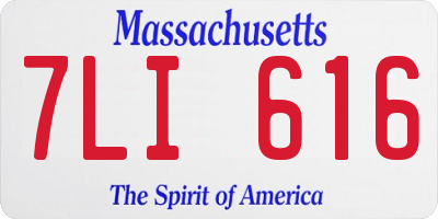 MA license plate 7LI616