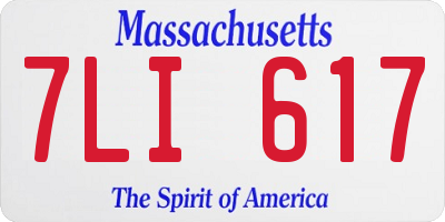 MA license plate 7LI617