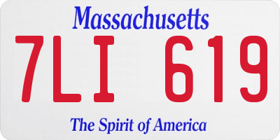 MA license plate 7LI619