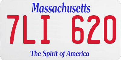 MA license plate 7LI620