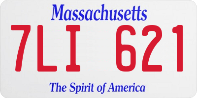 MA license plate 7LI621