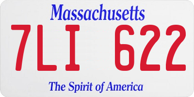 MA license plate 7LI622