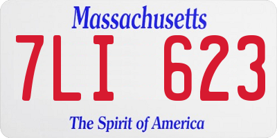 MA license plate 7LI623