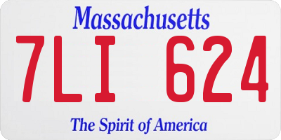 MA license plate 7LI624