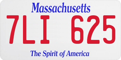 MA license plate 7LI625
