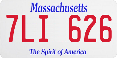 MA license plate 7LI626