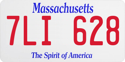 MA license plate 7LI628