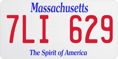 MA license plate 7LI629