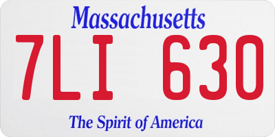 MA license plate 7LI630