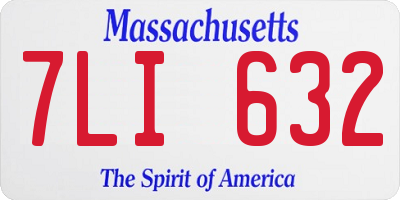 MA license plate 7LI632