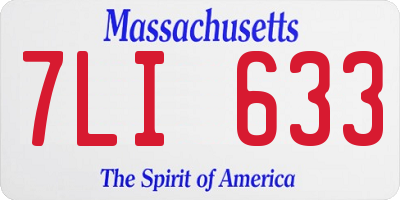 MA license plate 7LI633