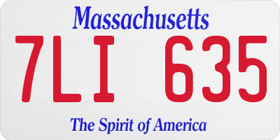 MA license plate 7LI635