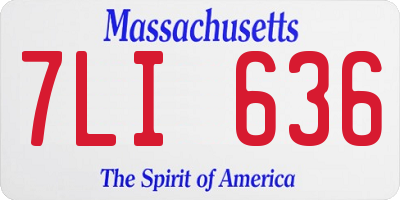 MA license plate 7LI636