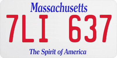 MA license plate 7LI637