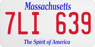 MA license plate 7LI639