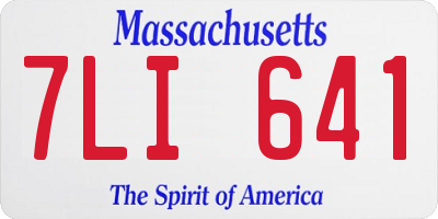 MA license plate 7LI641