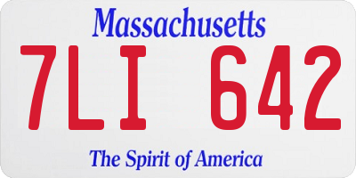 MA license plate 7LI642