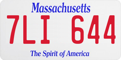 MA license plate 7LI644
