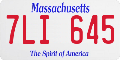 MA license plate 7LI645