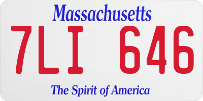 MA license plate 7LI646