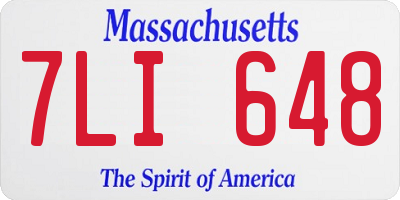 MA license plate 7LI648