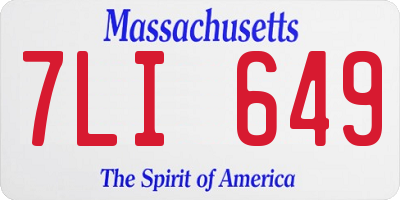 MA license plate 7LI649
