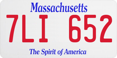 MA license plate 7LI652