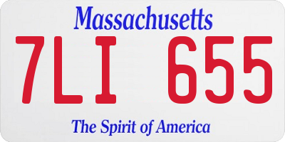MA license plate 7LI655
