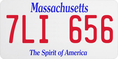 MA license plate 7LI656