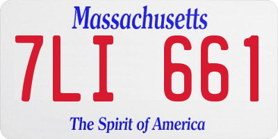 MA license plate 7LI661