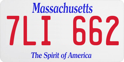MA license plate 7LI662