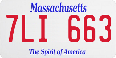 MA license plate 7LI663