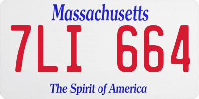 MA license plate 7LI664