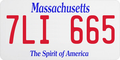 MA license plate 7LI665