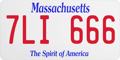 MA license plate 7LI666