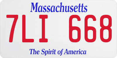 MA license plate 7LI668