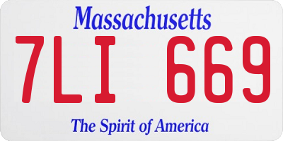 MA license plate 7LI669
