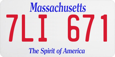 MA license plate 7LI671
