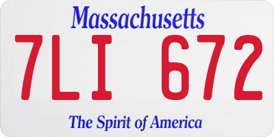 MA license plate 7LI672