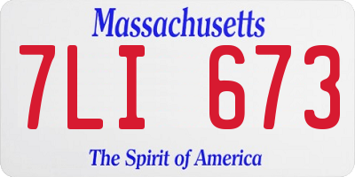 MA license plate 7LI673