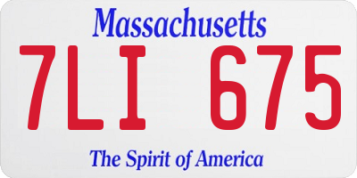 MA license plate 7LI675